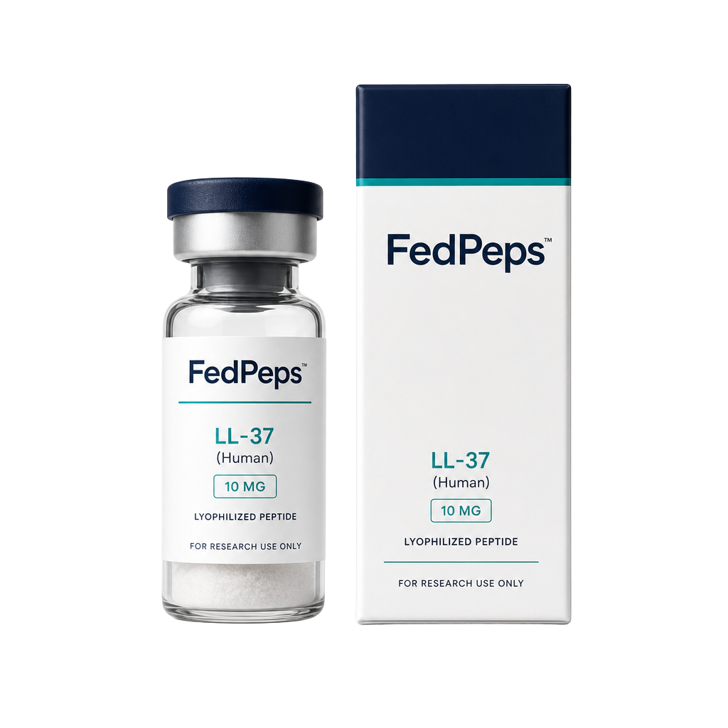 FedPeps research-use peptide vial and packaging